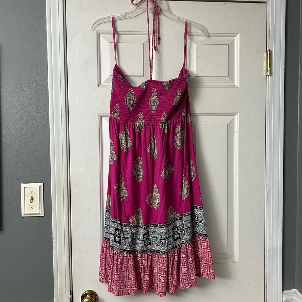 Juicy Couture Pink and White Patterned Sundress